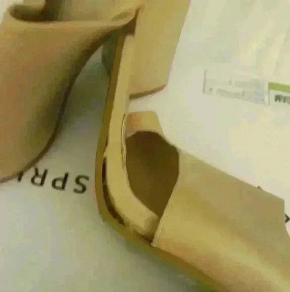 Shein summer beach evening beige block slip on square toe sandal heel 10 - Picture 2 of 4